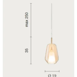 Lampade A Sospensione-Ondaluce thelma lampada a sospensione vetro ambra