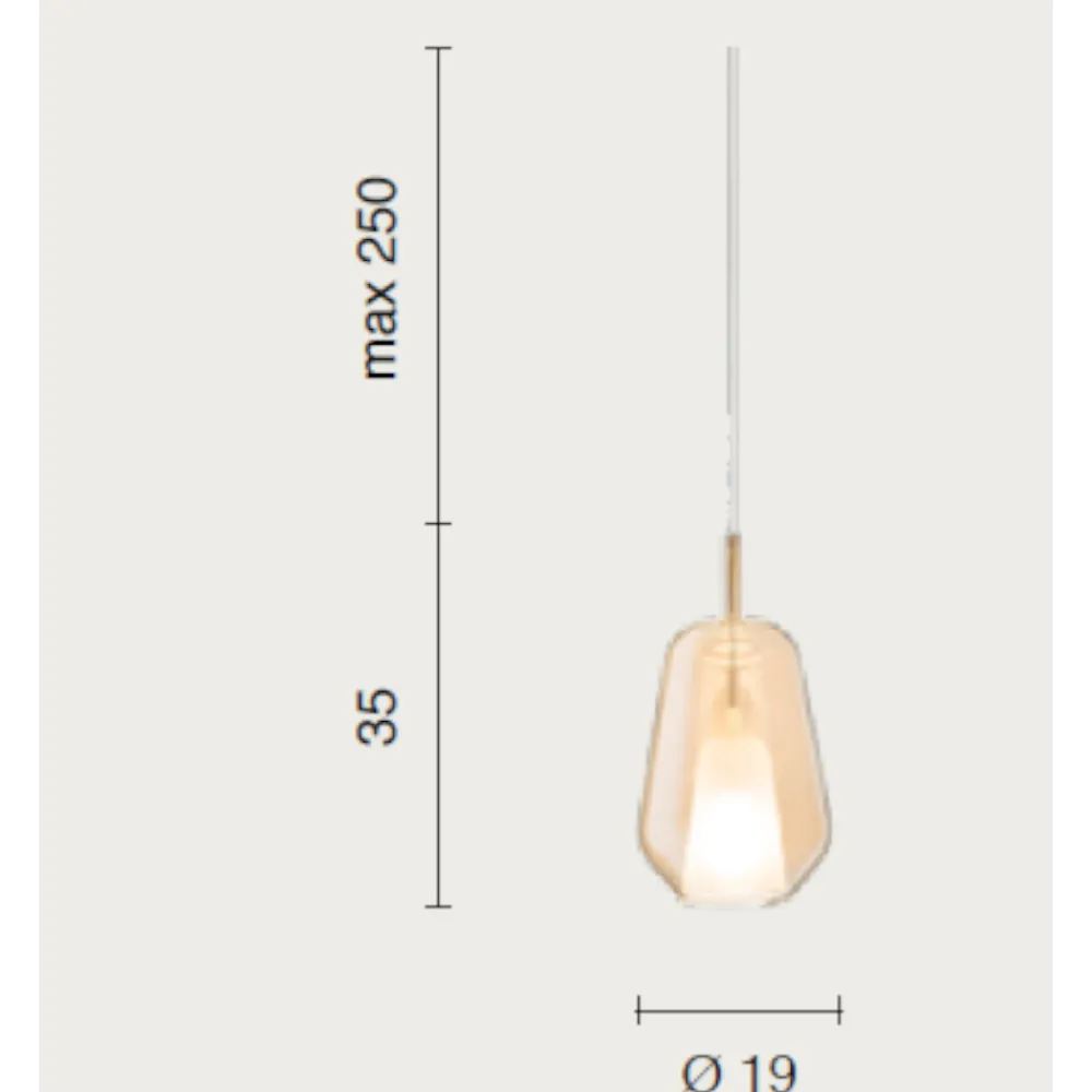 Lampade A Sospensione-Ondaluce thelma lampada a sospensione vetro ambra