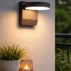 Applique Da Esterno-Ondaluce zenga applique da esterno luce orientabile corten led 20w 3000k ip65