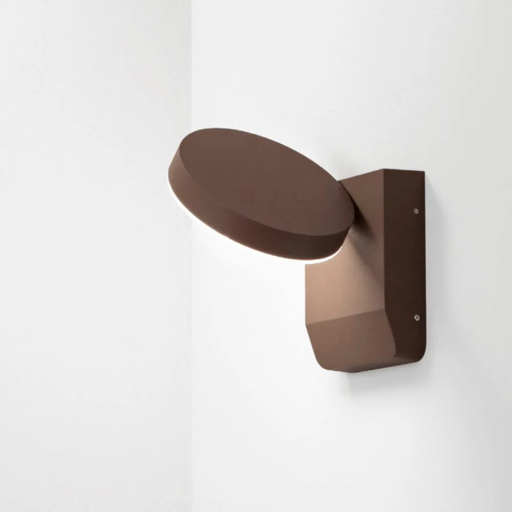 Applique Da Esterno-Ondaluce zenga applique da esterno luce orientabile corten led 20w 3000k ip65