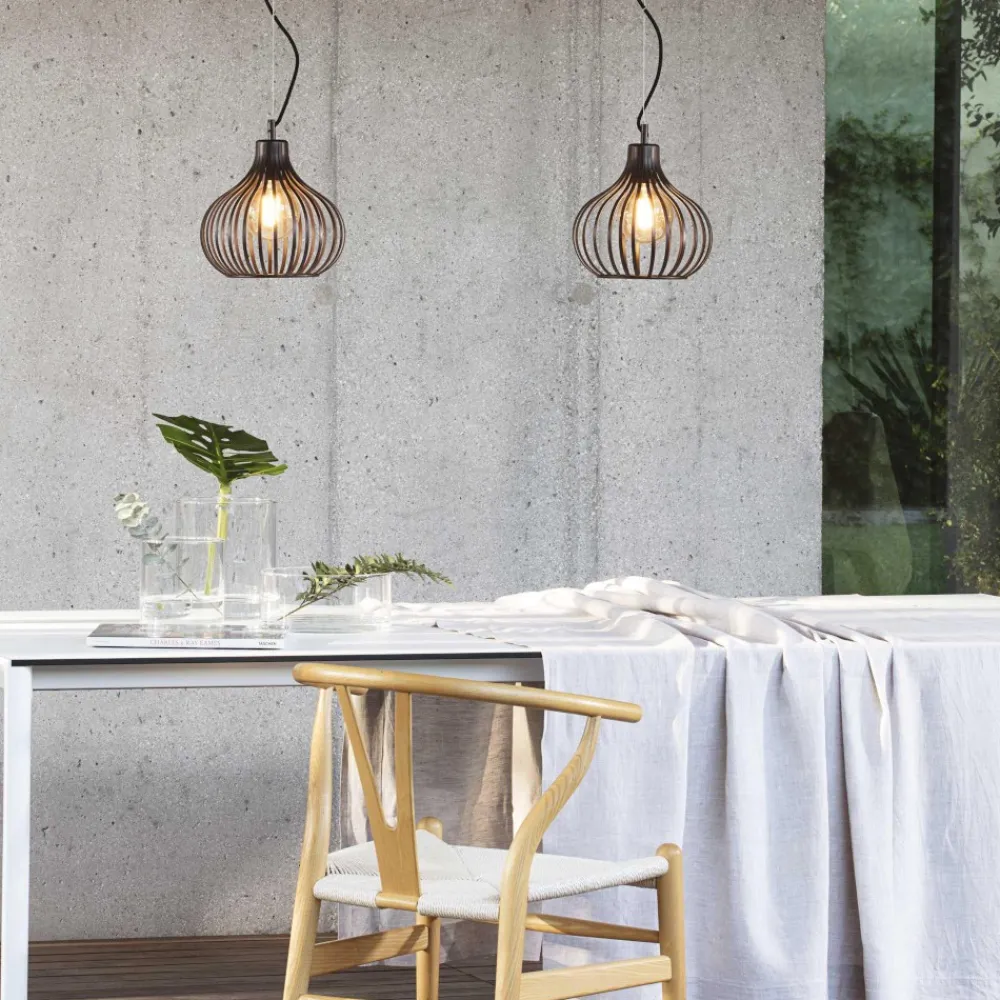 Lampade A Sospensione-Ideal Lux Onion sp1 d23 lampada a sospensione marrone per tavolo da pranzo