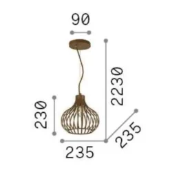 Lampade A Sospensione-Ideal Lux Onion sp1 d23 lampada a sospensione marrone per tavolo da pranzo