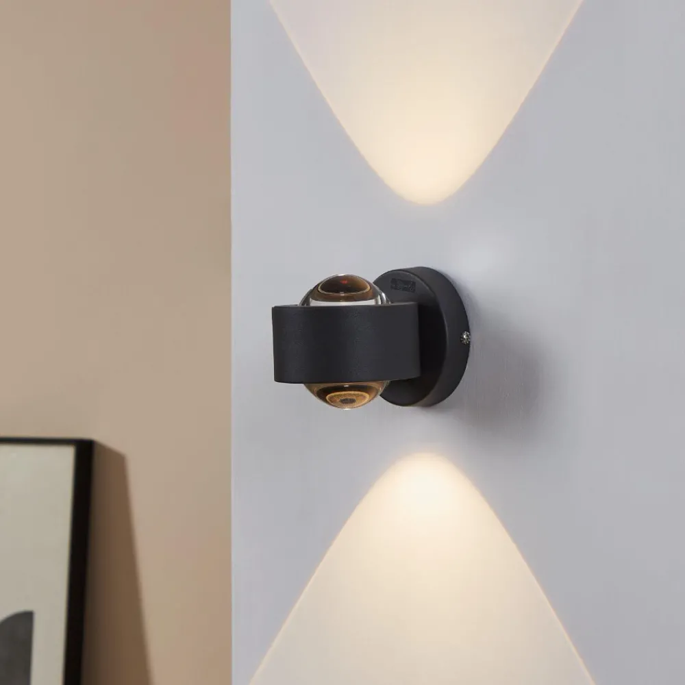 Applique Da Parete-Eglo Ono applique led 5w 3000k antracite design moderna