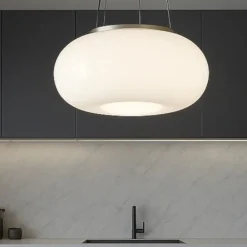 Lampadario Camera Da Letto-Eglo Optica lampadario camera da letto sfera vetro bianco bombato optica