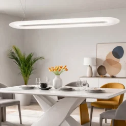 Lampadari Moderni-Stilnovo Optiline lampadario moderno bianco led 47w dimmerabile