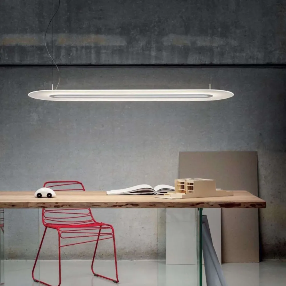Lampadari Moderni-Stilnovo Optiline lampadario moderno bianco led 47w dimmerabile