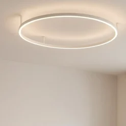 Plafoniere Moderne-Ideal Lux Oracle slim pl d070 round plafoniera led 38w 3000k bianca