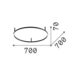 Plafoniere Moderne-Ideal Lux Oracle slim pl d070 round plafoniera led 38w 3000k bianca