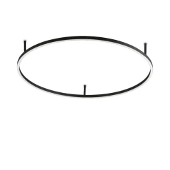 Plafoniere Moderne-Ideal Lux Oracle slim pl d090 round plafoniera a led moderna 90cm nera anello cerchio 55w 3000k