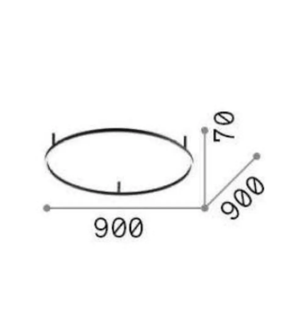 Plafoniere Moderne-Ideal Lux Oracle slim pl d090 round plafoniera led 3000k 90cm per soggiorno