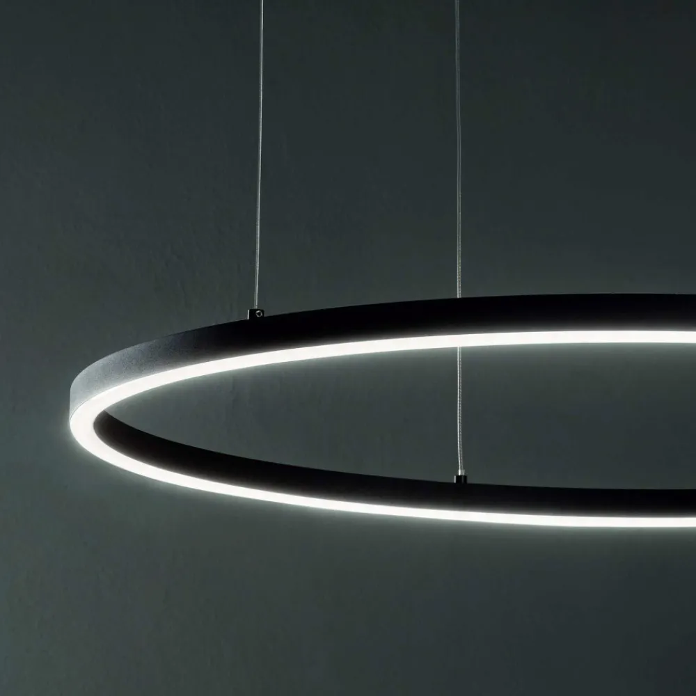 Lampadari Moderni-Ideal Lux Oracle slim sp d070 round led 3000k dimmerabile lampadario nero