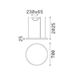 Lampadari Moderni-Ideal Lux Oracle slim sp d070 round led 3000k dimmerabile lampadario nero