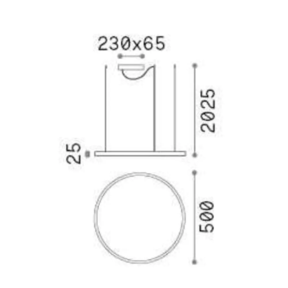 Lampadari Moderni-Ideal Lux Oracle slim sp d050 round 3000k lampadario nero led 3000k dimmerabile