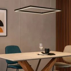 Lampadari Moderni-Ideal Lux Oracle slim sp d050 square lampadario nero led 33w 3000k