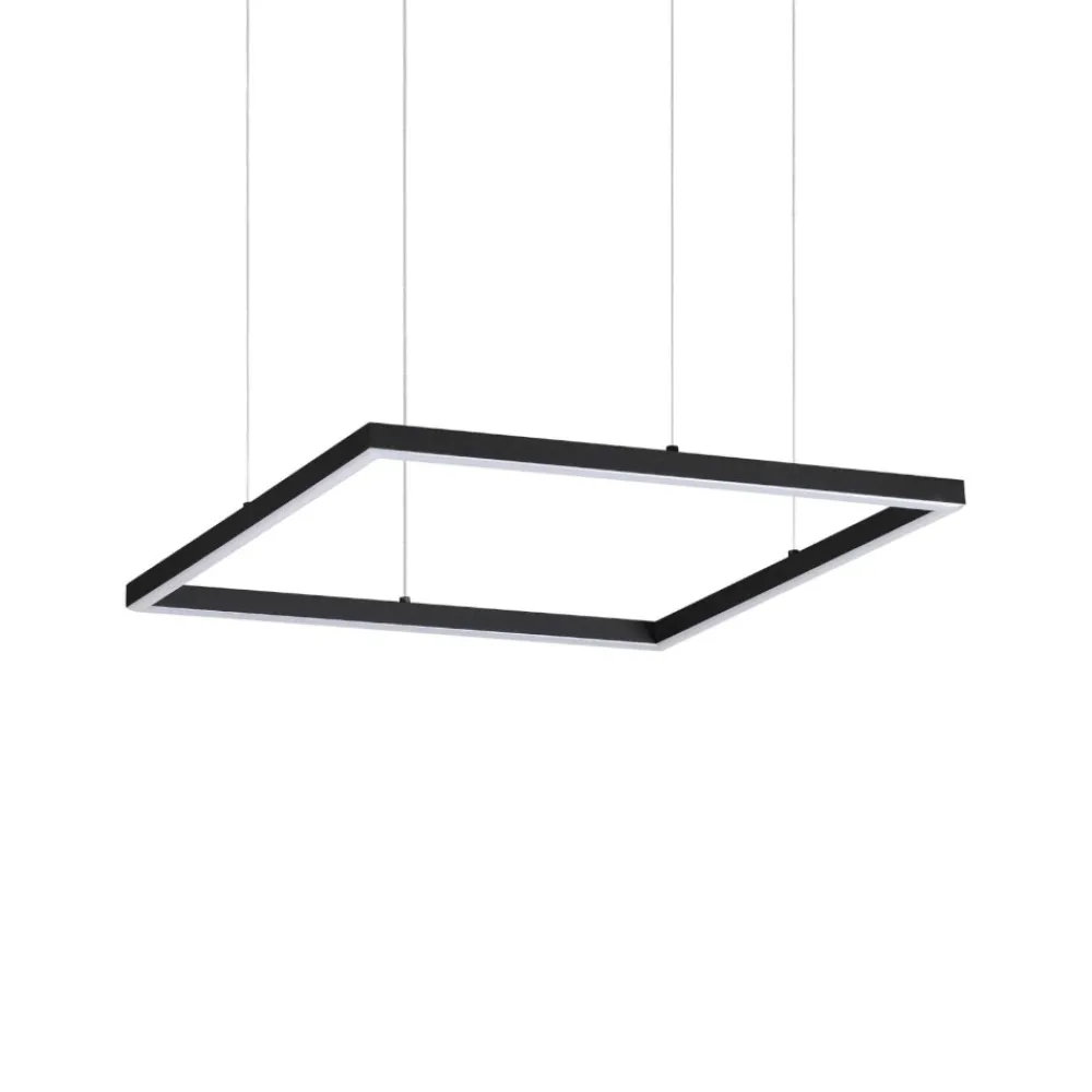 Lampadari Moderni-Ideal Lux Oracle slim sp d050 square lampadario nero led 33w 3000k