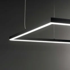 Lampadari Moderni-Ideal Lux Oracle slim sp d050 square lampadario nero led 33w 3000k