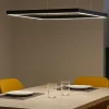 Lampadari Moderni-Ideal Lux Oracle slim sp d090 square lampadario particolare led 51w 3000k nero quadrato