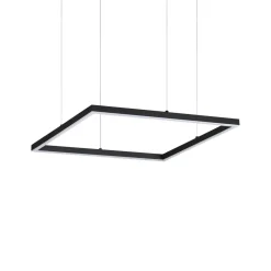Lampadari Moderni-Ideal Lux Oracle slim sp d090 square lampadario particolare led 51w 3000k nero quadrato