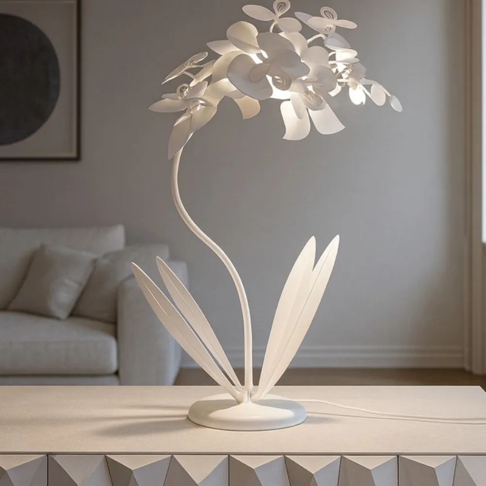 Lampade Da Tavolo-Selezionato da Mazzolaluce Orchidea lampada da tavolo bianca design moderna