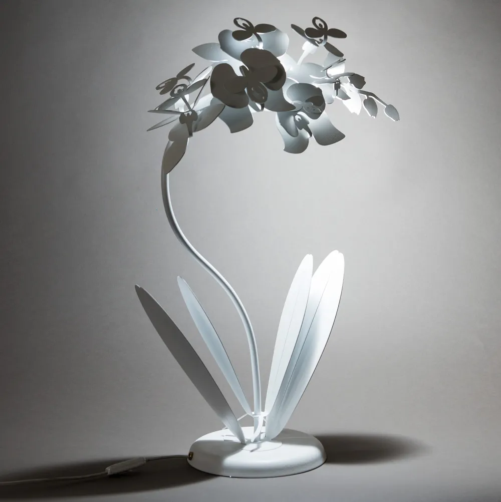 Lampade Da Tavolo-Selezionato da Mazzolaluce Orchidea lampada da tavolo bianca design moderna