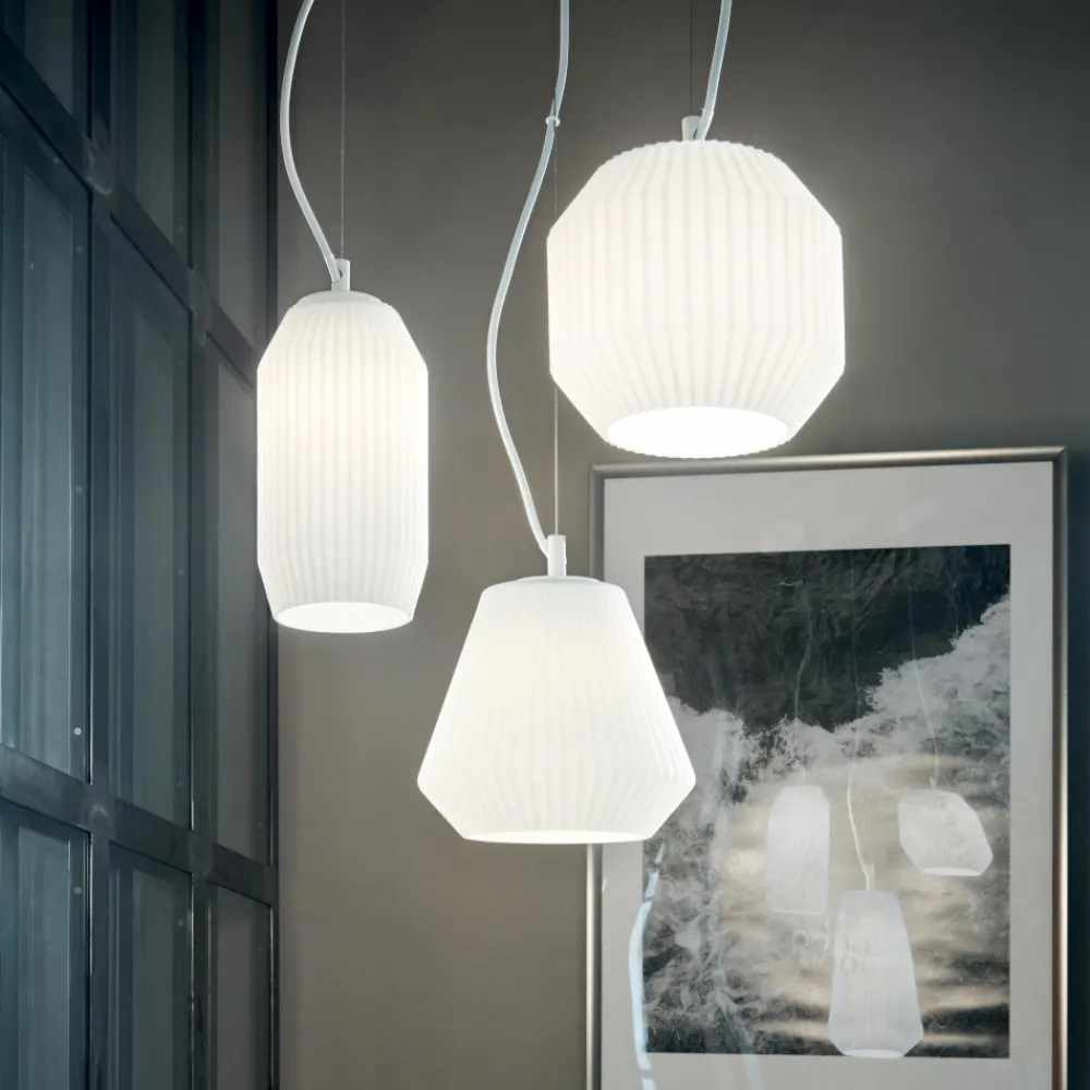 Lampadari Moderni-Ideal Lux Origami sp3 lampadario per soggiorno tre luci vetri
