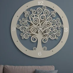 Orologi Da Parete Moderni-Selezionato da Mazzolaluce Orologio albero della vita da muro moderno avorio bronzo