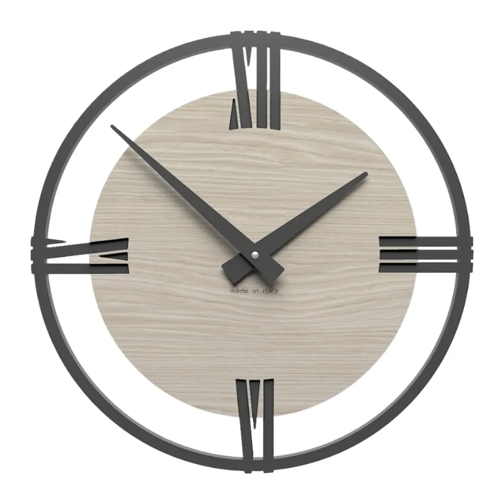 Orologi Da Parete Moderni-Selezionato da Mazzolaluce Orologio a parete 30cm rovere sirio rotondo
