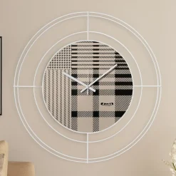 Orologi Da Parete Moderni-Selezionato da Mazzolaluce Orologio a parete moderno bianco design geometrico