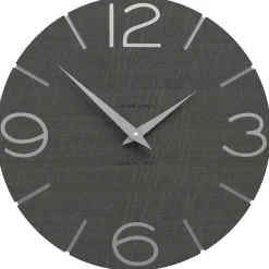 Orologi Da Parete Moderni-Selezionato da Mazzolaluce Orologio a parete moderno legno radica grigia rotondo
