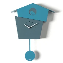 Orologi Da Parete Moderni-Selezionato da Mazzolaluce Orologio a pendolo da parete con uccellino colore blu