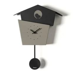 Orologi Da Parete Moderni-Selezionato da Mazzolaluce Orologio a pendolo da parete design uccellino nero e fango