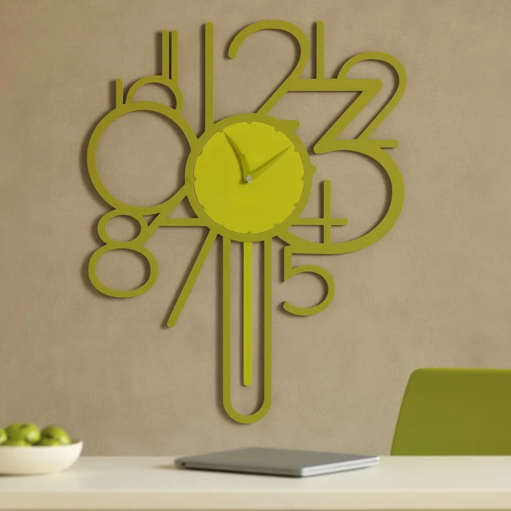 Orologi Da Parete Moderni-Selezionato da Mazzolaluce Orologio a pendolo da parete moderno legno verde oliva