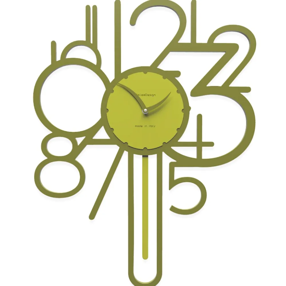 Orologi Da Parete Moderni-Selezionato da Mazzolaluce Orologio a pendolo da parete moderno legno verde oliva