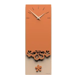 Orologi Da Parete Moderni-Selezionato da Mazzolaluce Orologio a pendolo da parete moderno legno colore terracotta