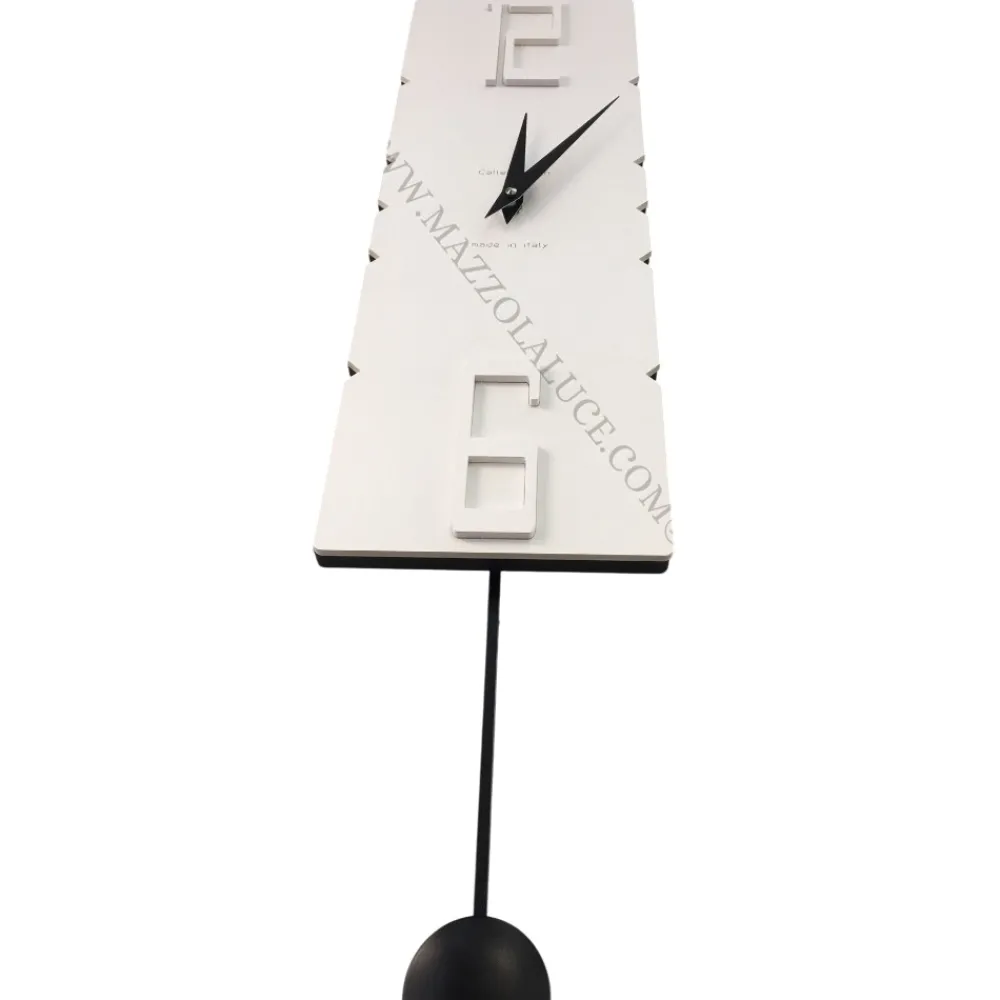 Orologi Da Parete Moderni-Selezionato da Mazzolaluce Orologio a pendolo da parete moderno legno bianco