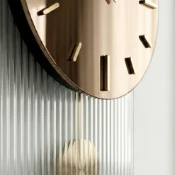 Orologi Da Parete Moderni-Selezionato da Mazzolaluce Orologio a pendolo design moderno 40x80 in vetro specchio bronzo