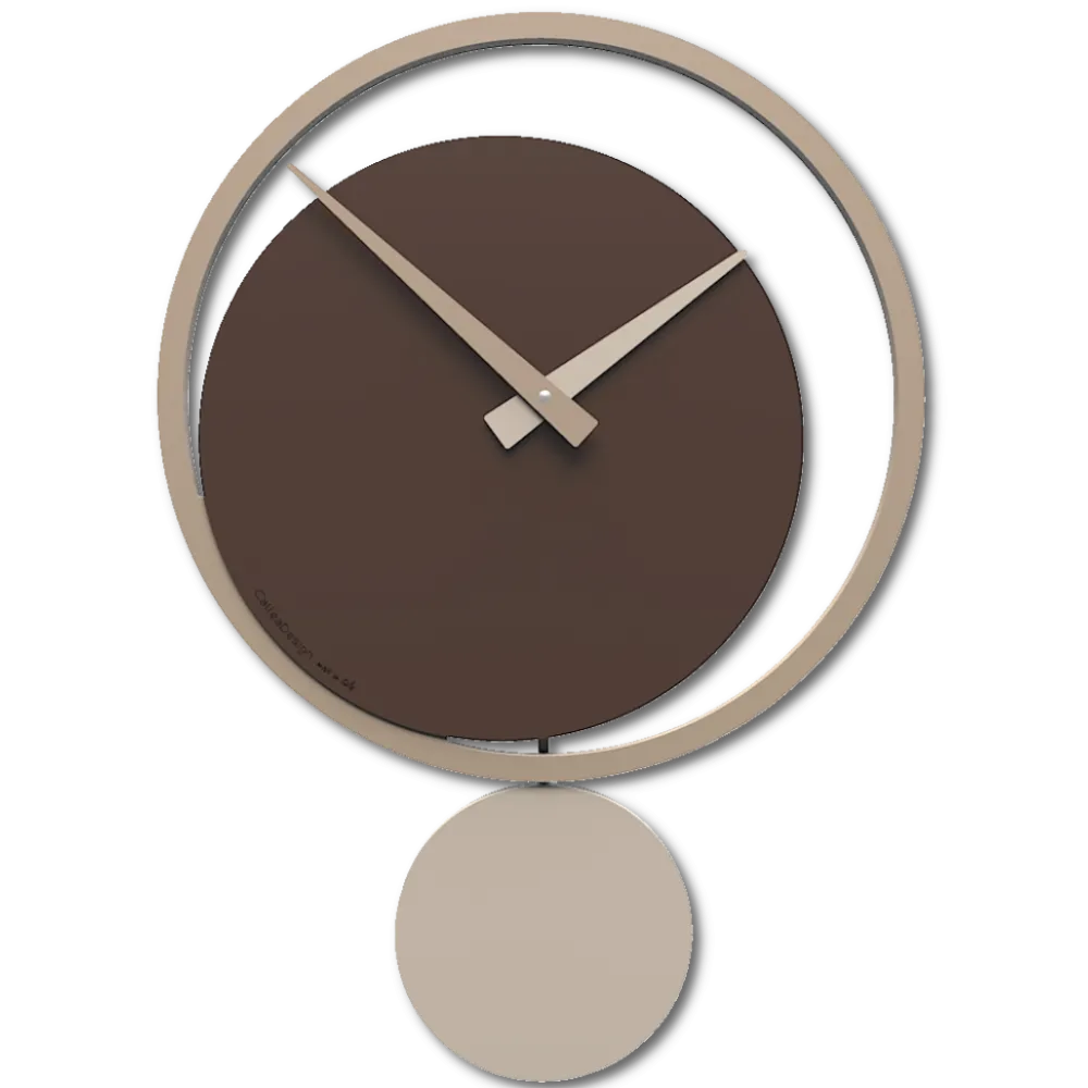 Orologi Da Parete Moderni-Selezionato da Mazzolaluce Orologio a pendolo legno da parete design moderno cioccolato tortora