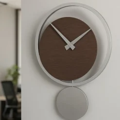 Orologi Da Parete Moderni-Selezionato da Mazzolaluce Orologio a pendolo moderno da muro rovere wenge' eclipse