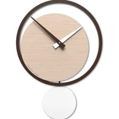 Orologi Da Parete Moderni-Selezionato da Mazzolaluce Orologio a pendolo moderno da muro rovere decape' bianco