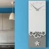 Orologi Da Parete Moderni-Selezionato da Mazzolaluce Orologio a pendolo moderno da parete merletto legno bianco grigio