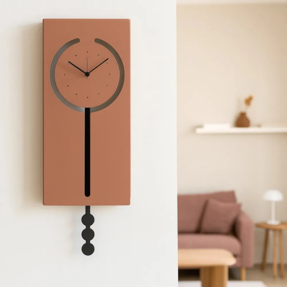 Orologi Da Parete Moderni-Selezionato da Mazzolaluce Orologio a pendolo moderno da parete mousse e nero