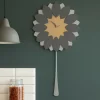 Orologi Da Parete Moderni-Selezionato da Mazzolaluce Orologio a pendolo parete flip legno colore grigio quarzo