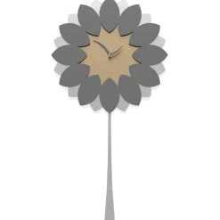 Orologi Da Parete Moderni-Selezionato da Mazzolaluce Orologio a pendolo parete flip legno colore grigio quarzo