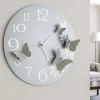 Orologi Da Parete Moderni-Selezionato da Mazzolaluce Orologio bianco da parete rotondo design farfalle