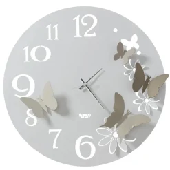 Orologi Da Parete Moderni-Selezionato da Mazzolaluce Orologio bianco da parete rotondo design farfalle