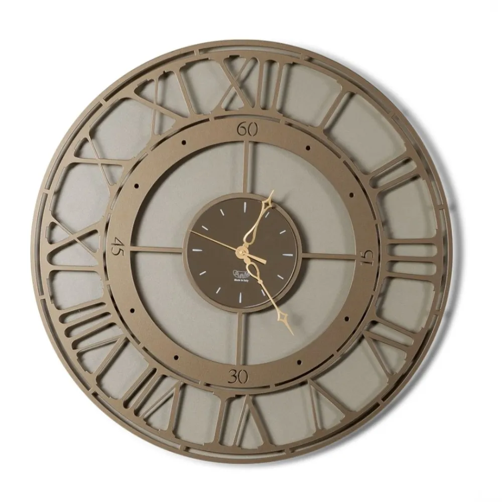 Orologi Da Parete Moderni-Selezionato da Mazzolaluce Orologio bronzo 50cm moderno da parete numeri romani rotondo