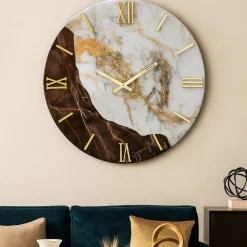 Orologi Da Parete Moderni-Selezionato da Mazzolaluce Orologio 100cm per parete di grandi dimensioni marrone bianco oro