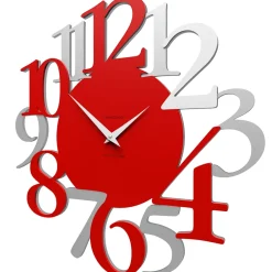 Orologi Da Parete Moderni-Selezionato da Mazzolaluce Orologio dada parete moderno rosso fuoco legno