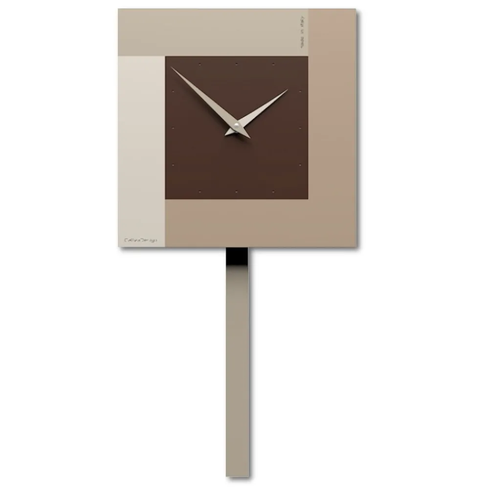 Orologi Da Parete Moderni-Selezionato da Mazzolaluce Orologio da muro a pendolo moderno cioccolato