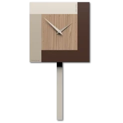 Orologi Da Parete Moderni-Selezionato da Mazzolaluce Orologio da muro a pendolo moderno stripes noce canaletto
